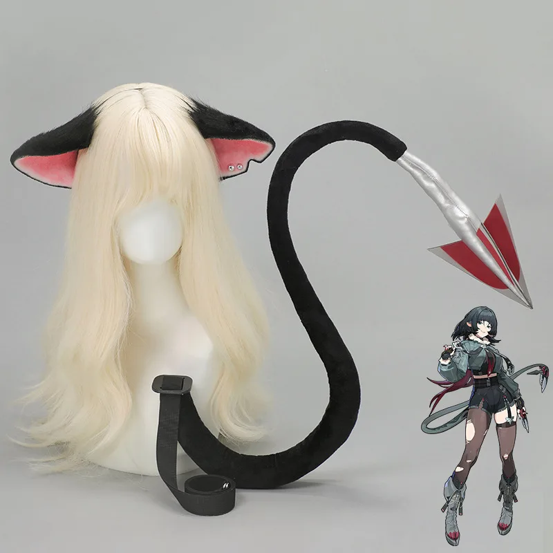 Game Role Playing with Plush Beast Ear Headband and Mouse Ear Tail Set Role Playing Costume Complete Set