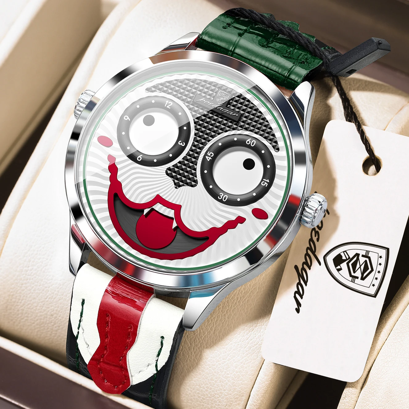 POEDAGAR Original Unique Watches For Man Waterproof High Quality Luxury Male Wristwatch Quartz Leather Fashion Men's Watch Reloj