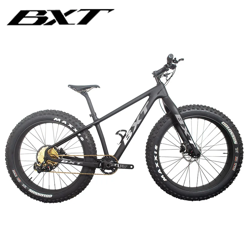 BXT Carbon Disc Bike Frameset Mountain Snow Bike Frame, Disc Brake, Big Fat Tire, 26 in, 4.8 in