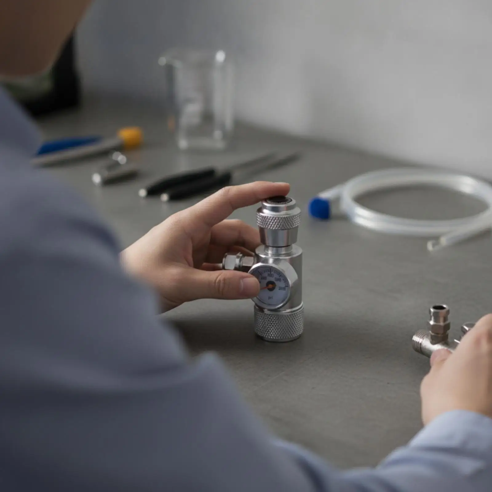 Regulation Control Control with Pressure | Inline, Compact, CO2 control with CGA320 Inlet, for Home