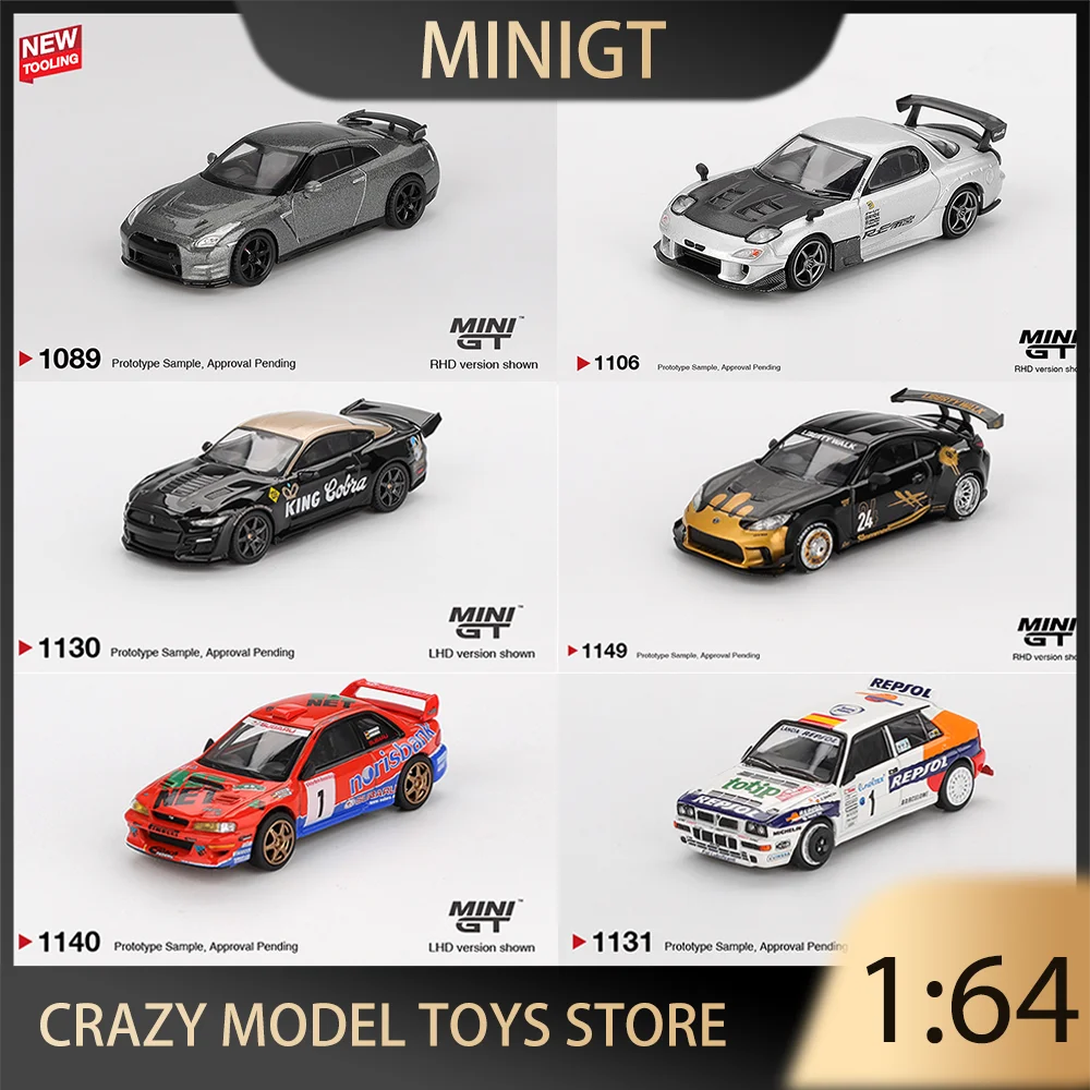 

MINIGT 1:64 NISSAN GT-R 2013 Dark Metal Gray (NISMO R35 CRS Version) Toyota GR86 LBNation Mazda RX-7 RE-Amemiya Alloy Car Model