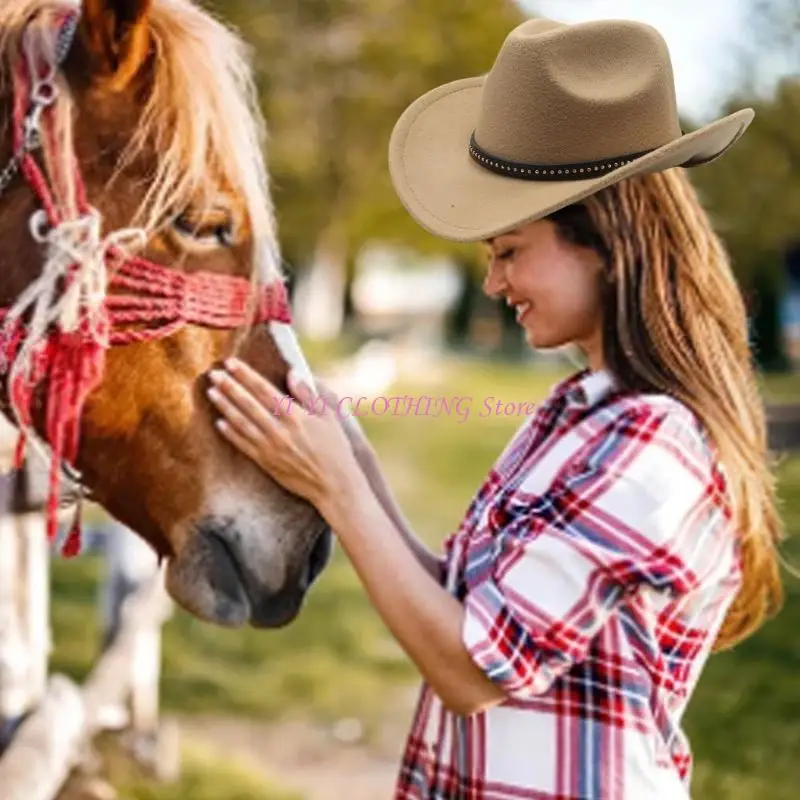 N5KF عتيقة Homburg Panama Hat Western Porkpie Hat Hat Cowboy Hats لتناول العشاء في الهواء الطلق في الهواء الطلق.