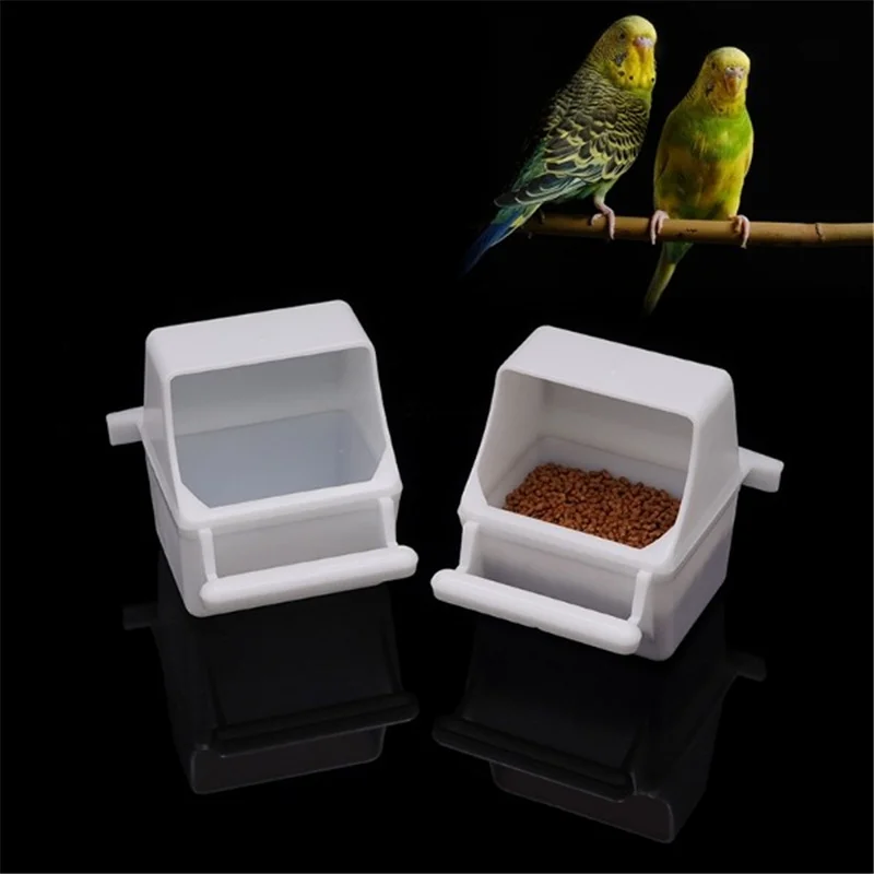 2 Pcs Parrot Feeder Drinker Bird Supplies Bird Pearl Food Cup Bird Cage Food Box Accessories Hanging Bowl Plastic Food Container