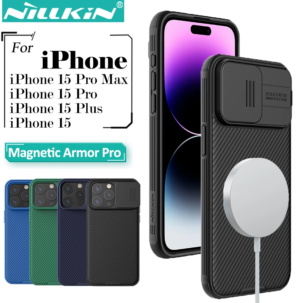 

Чехол NILLKIN для iPhone 15 Pro Max, защитный чехол с магнитной застежкой для камеры, защитный чехол с застежкой для iPhone15 Pro