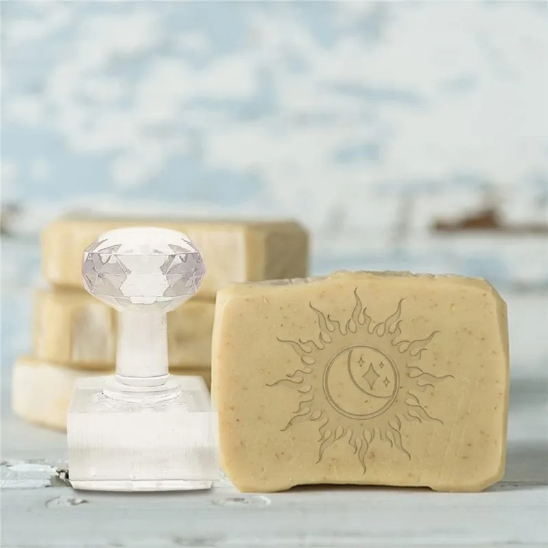 1 pc Handmade Soap Stamp Sun Moon Acrylic Soap Stamp with 1.57\