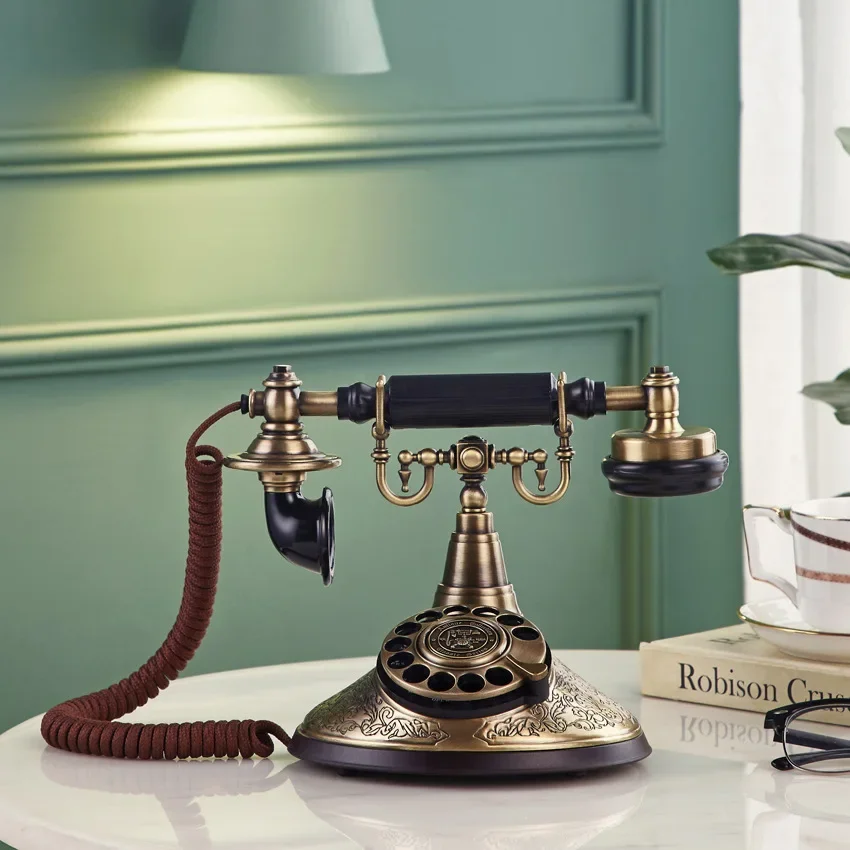 DurableCreative Retro Telephone Rotary Dial Telephone Home Decoration Ornament