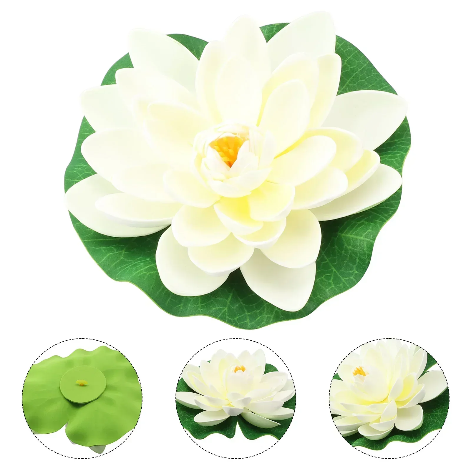 

1PCS 18cm Simulation Lotus Flower Artificial Water Lily Floating Lotus Flower Pond Aquarium Decor Lifelike Water Lily Landscape