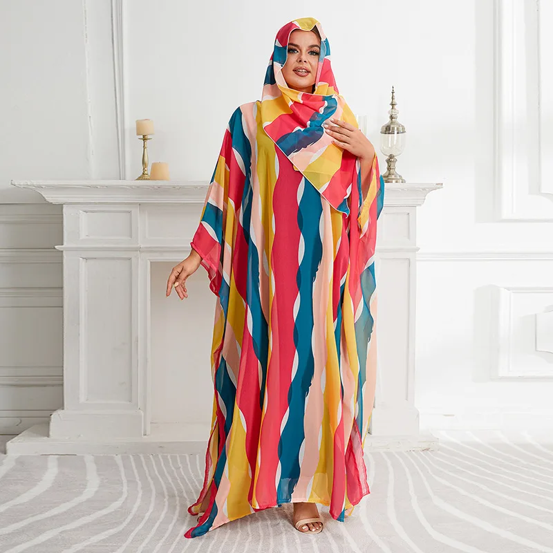 African Plus Size Dresses for Women Autumn Sexy African Long Sleeve Round Neck Maxi Dress Muslim Fashion Abaya African Clothing