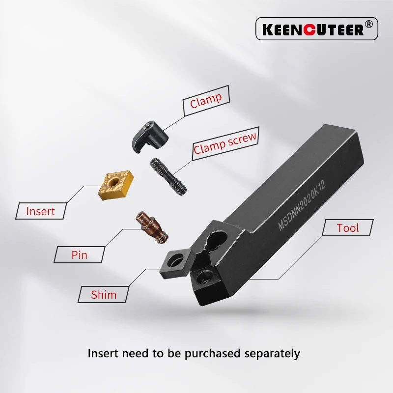 MSDNN1616 MSDNN2020 MSDNN2525 MSDNN3232 External Turning Tool MSDNN Lathe Bar Turning Holder CNC Cutting Tool Cutter Bar