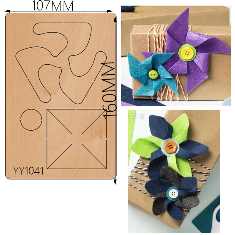 Wooden Die-cutting Clipboard Craft Knife Die Flower Wooden Die Windmillyy-1041 Is Compatible With Most Manual Die Cutting