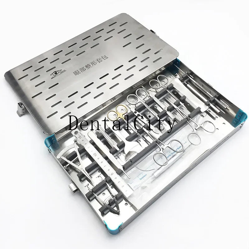 Zestaw chirurgiczny okulistyczny ze stali nierdzewnej, instrumenty kosmetyczne i plastyczne do oczu, zestaw narzędzi do powiek.