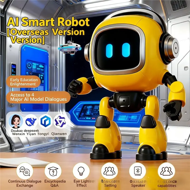 Robot Inteligente de Escritorio Deepseek con IA, 37 Idiomas, Diálogo Interactivo por Voz, Conversación Inteligente para Niños