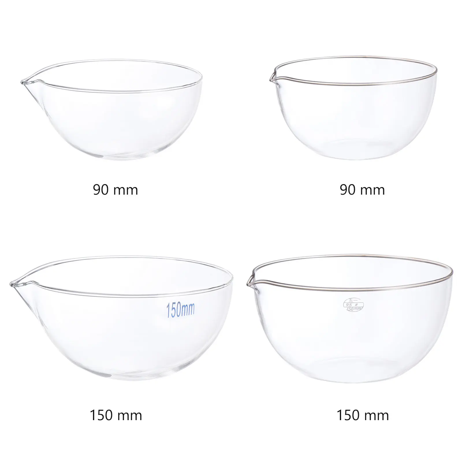 1Pcs Premium Borosilicate Glass Evaporating Dish with Spout for Home Use High Transparency Reusable Evaporation Basin