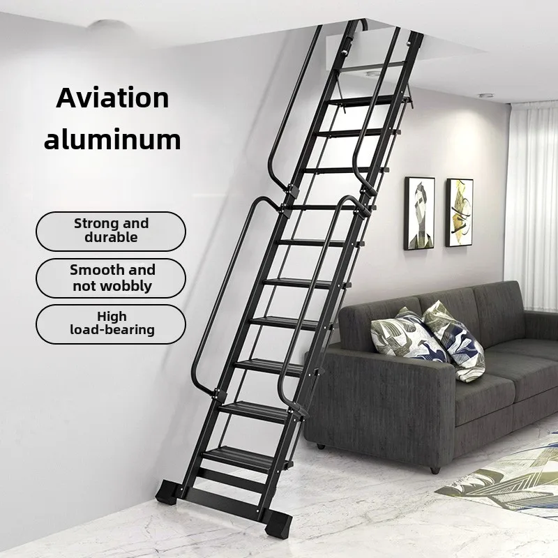 Attic ladder household aluminum alloy indoor straight ladder unilateral ladder