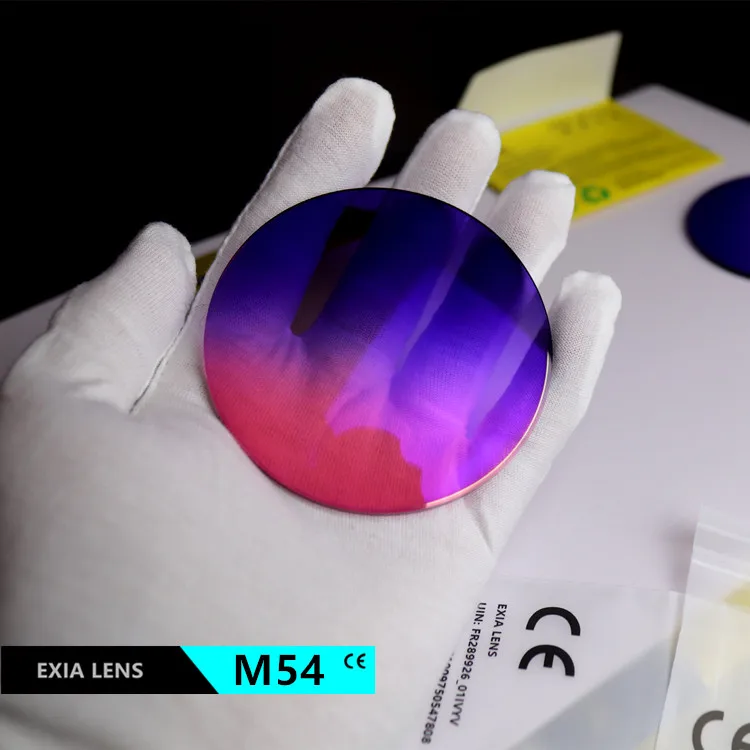 

EXIA Lens M54 Violet Gradient Pink Red Sunglasses Lenses UV400 Polyurethane MR-8 1.61 Base Curve 3 SHMC Blue Lens