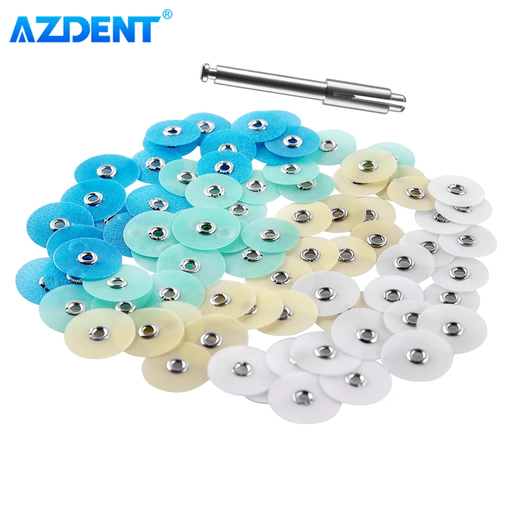 

AZDENT Dental Polishing Discs Polishing Pad Gross Reduction Contouring Mandrel Stripes Set Dentistry Materials Teeth Whitening