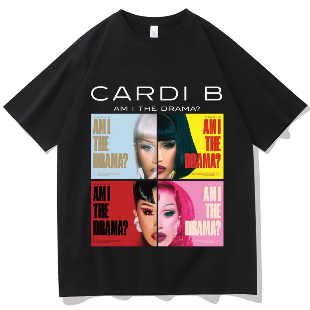 2025 هل أنا الدراما كاردي B تي شيرت رجل امرأة Harajuku س الرقبة قميص غير رسمي هدية #1