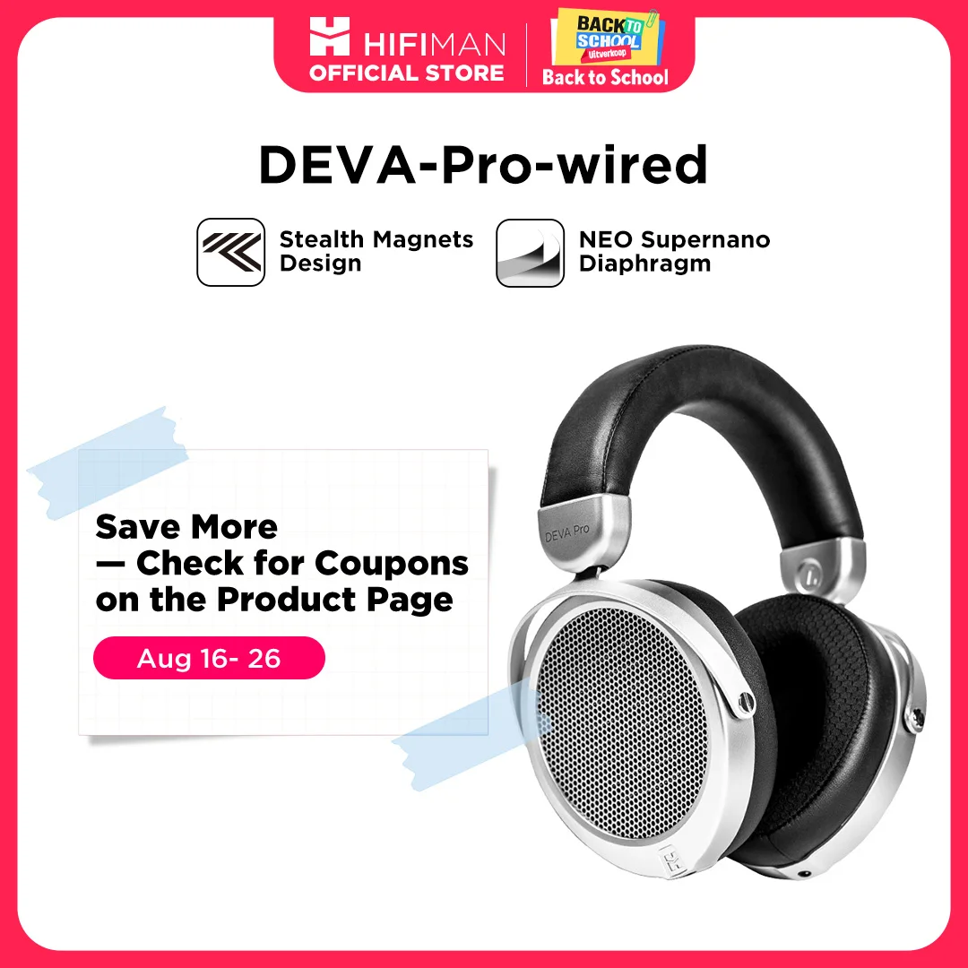 HIFIMAN Deva-Pro Over-Ear Open-Back Planar Magnetic Headphone with Stealth Magnets-Wired