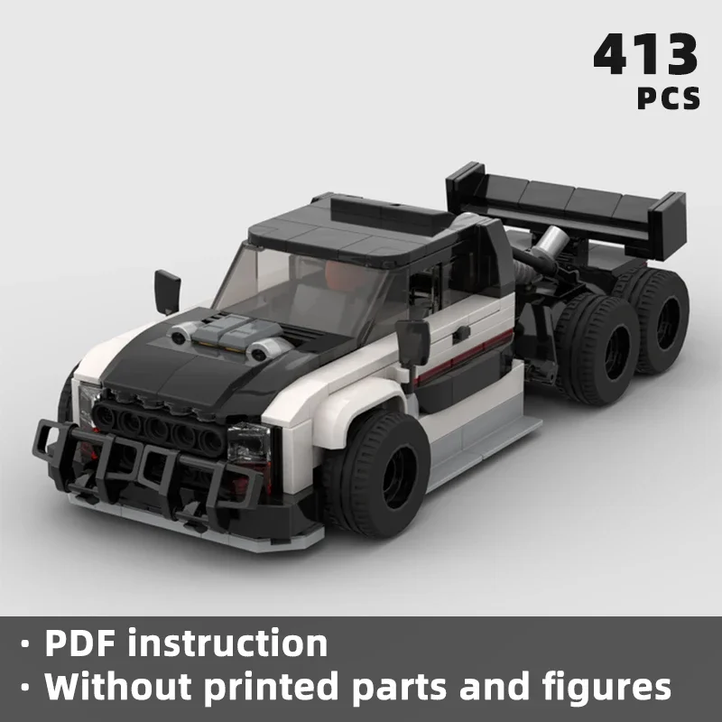 modification F550 6x6 super truck  speed bricks sport car race blocks street culture off road unique display pickup