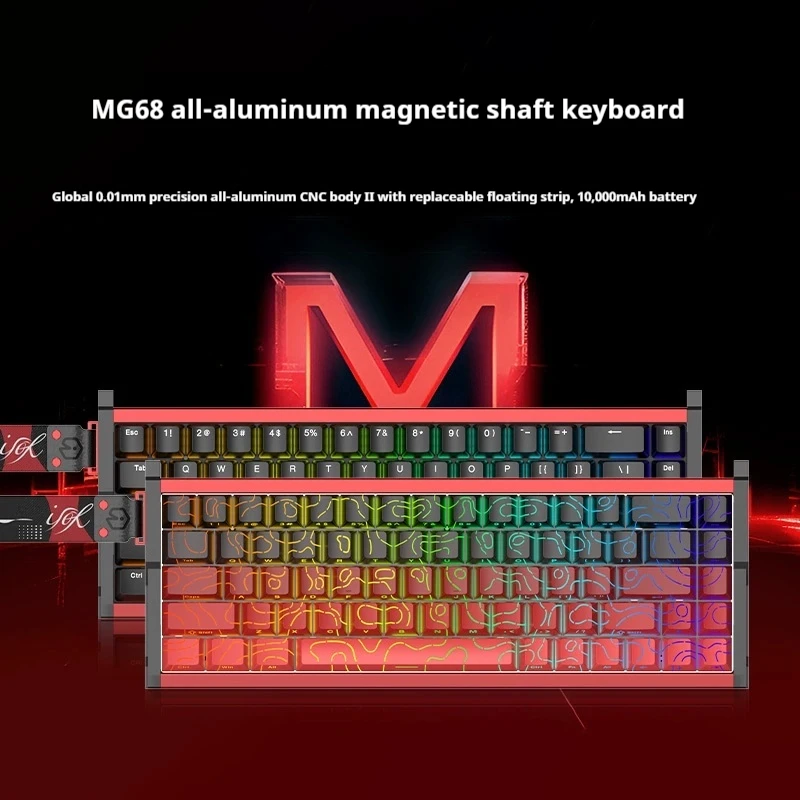 MG68 All Aluminum CNC Magnetic Axis Tri Mode Gaming Keyboard Controller 0.01 Accuracy Socd Hot Plug 8K Esports PC keyboard RGB