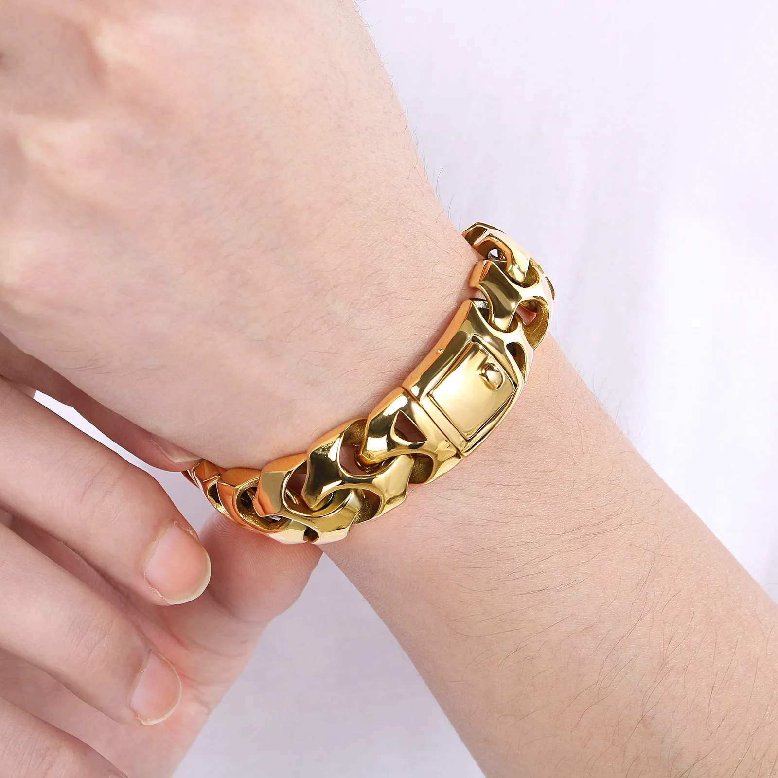 Fongten Fongten Retro Twisted Braid Men Bracelet Silver Color Stainless Steel Wristband Bangle Bracelets For Men Jewelry ﻿