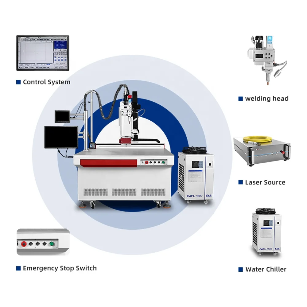 3 Axis 4 Axis 5 Axis Automatic Platform Fiber Laser Welding Machine 1KW 1.5KW 2KW 3KW Raycus CCD Monitoring System Laser Welder