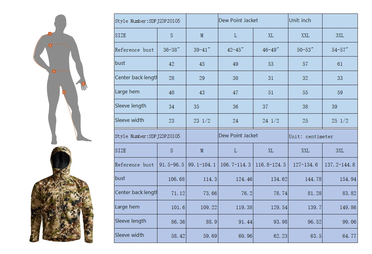 Herren Jagd-Regenmantel Dew Point Jacke Tarnmuster Angeln Jagdbekleidung – Detail 2