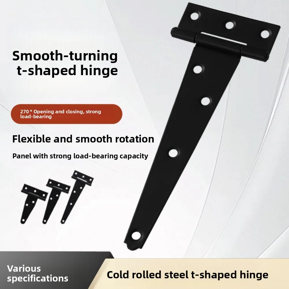 3/4/6inch Door Hinges Heavy Duty Rustproof Gate Strap Hinges with Screws Metal T Shaped Door Hinges