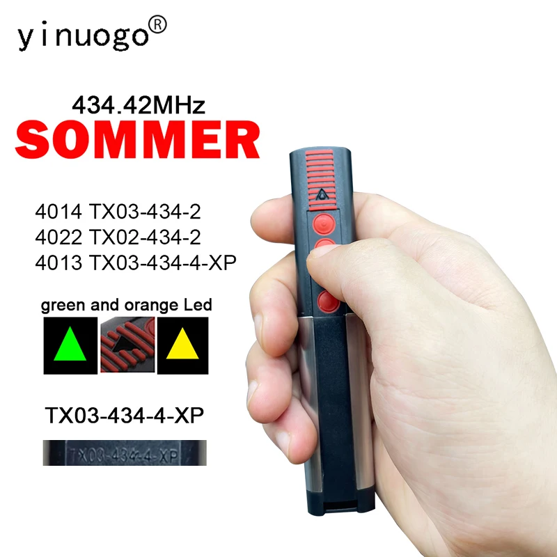 

SOMMER TX03-434-4-XP Garage Door Remote Control Gate 434.42MHz Rolling Code SOMMER 4013 4014 4022 TX02 TX03 434 2 4 XP 434MHz