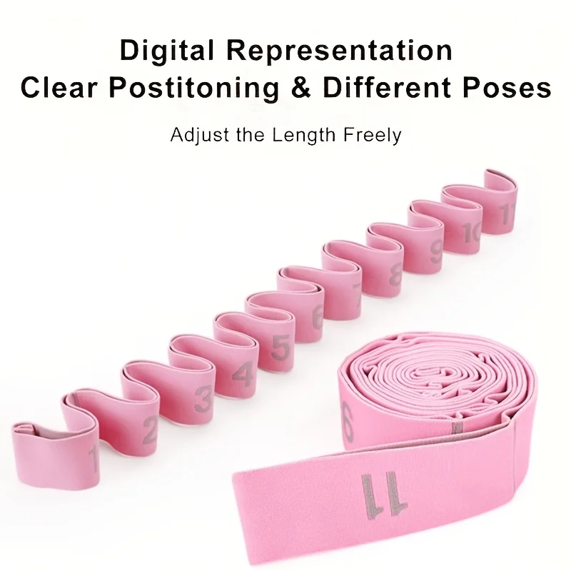 10 Loops Digital Resistance Bands Yoga Auxiliary Elastic Band Stretching Belt for Adult Pilates, Latin, Dance, Gymnastics