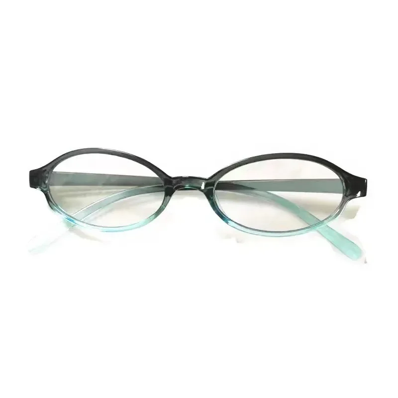 Lunettes ovales rétro pour femmes et filles, lunettes en verre à monture rouge et verte, lunettes décoratives pour ordinateur, lunettes anti-bleu avec conduite en bord de mer, Y2K