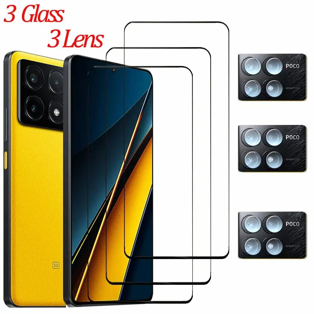 Película Protectora de Pantalla de Cristal Templado para Xiaomi Poco X7 5G, Poco X6, Cristal Templado para Xiaomi X6 Pro