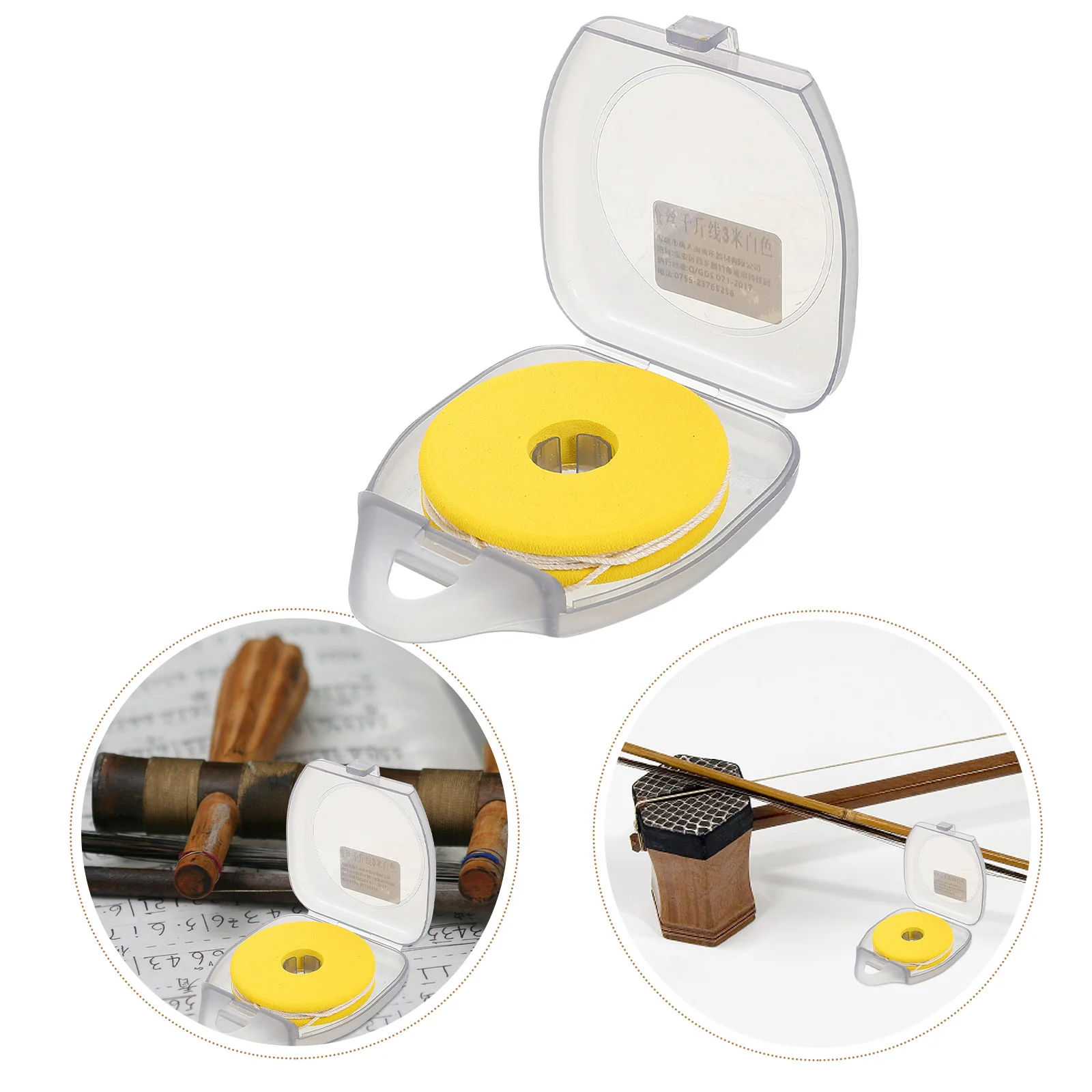 

Silk Erhu Strings 3 Meter Plastic Thread Full Set Replacement for Traditional Chinese Erhu Musical Instrument