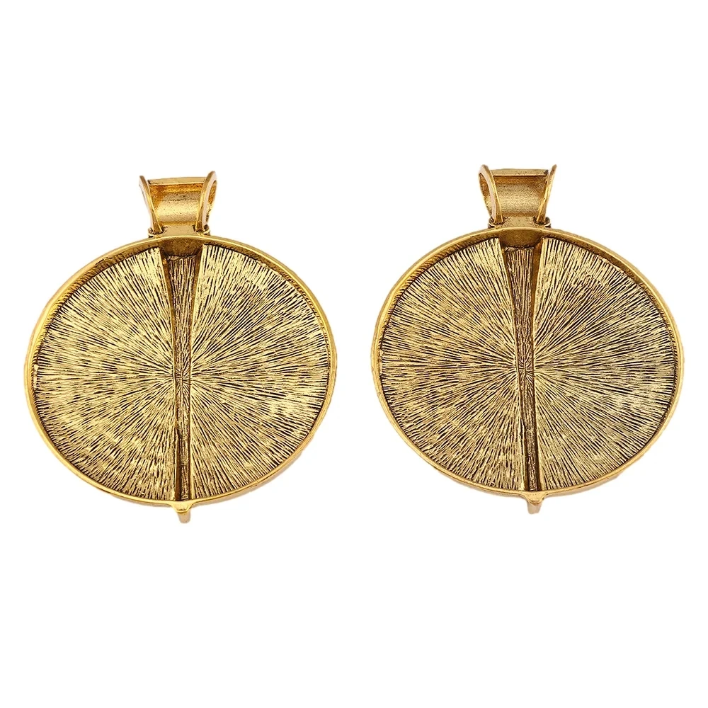 2pcs Antique Gold Bohemia Large Medallion Tribal Round Charms Pendants for DIY Necklace Jewelry Making Findings