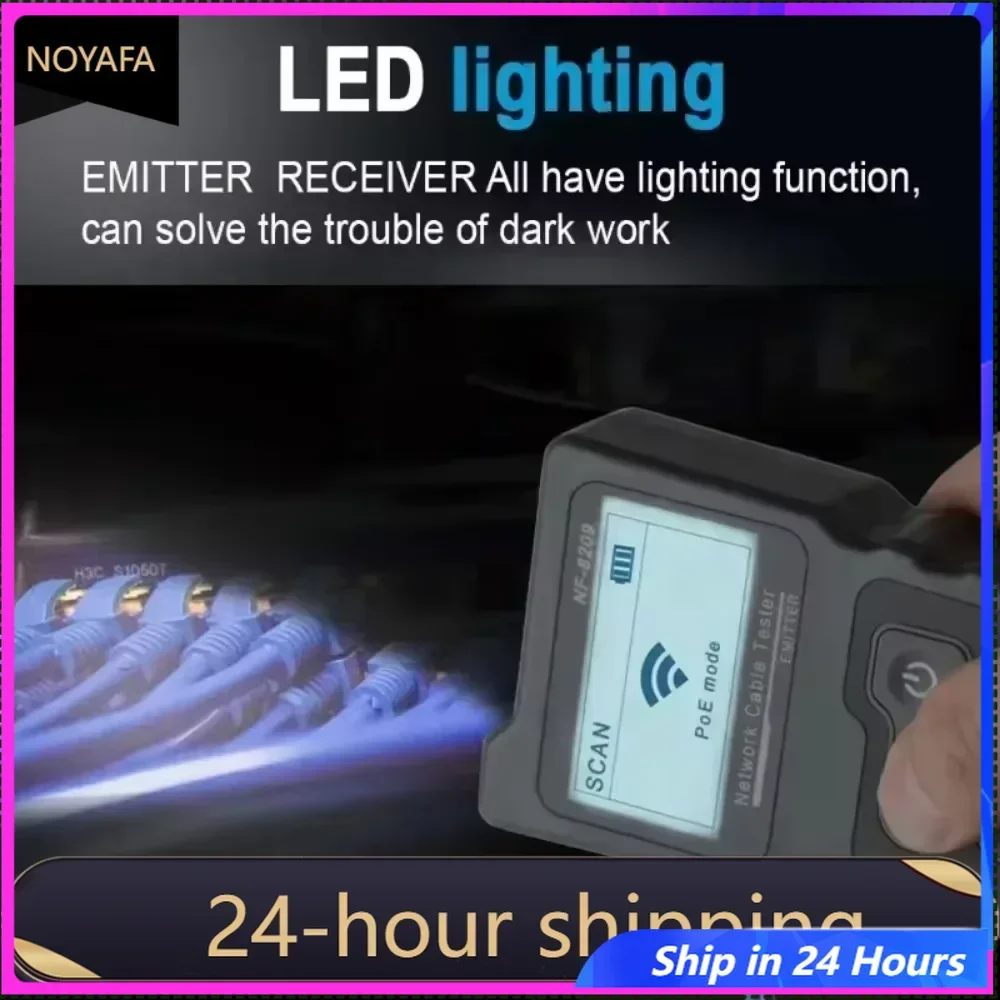 

NF-8209 WIREMAP Network Cable Tester Ethernet Cable Tracker Poe Checker LCD Display Measure Length Wiremap Tester Network tools