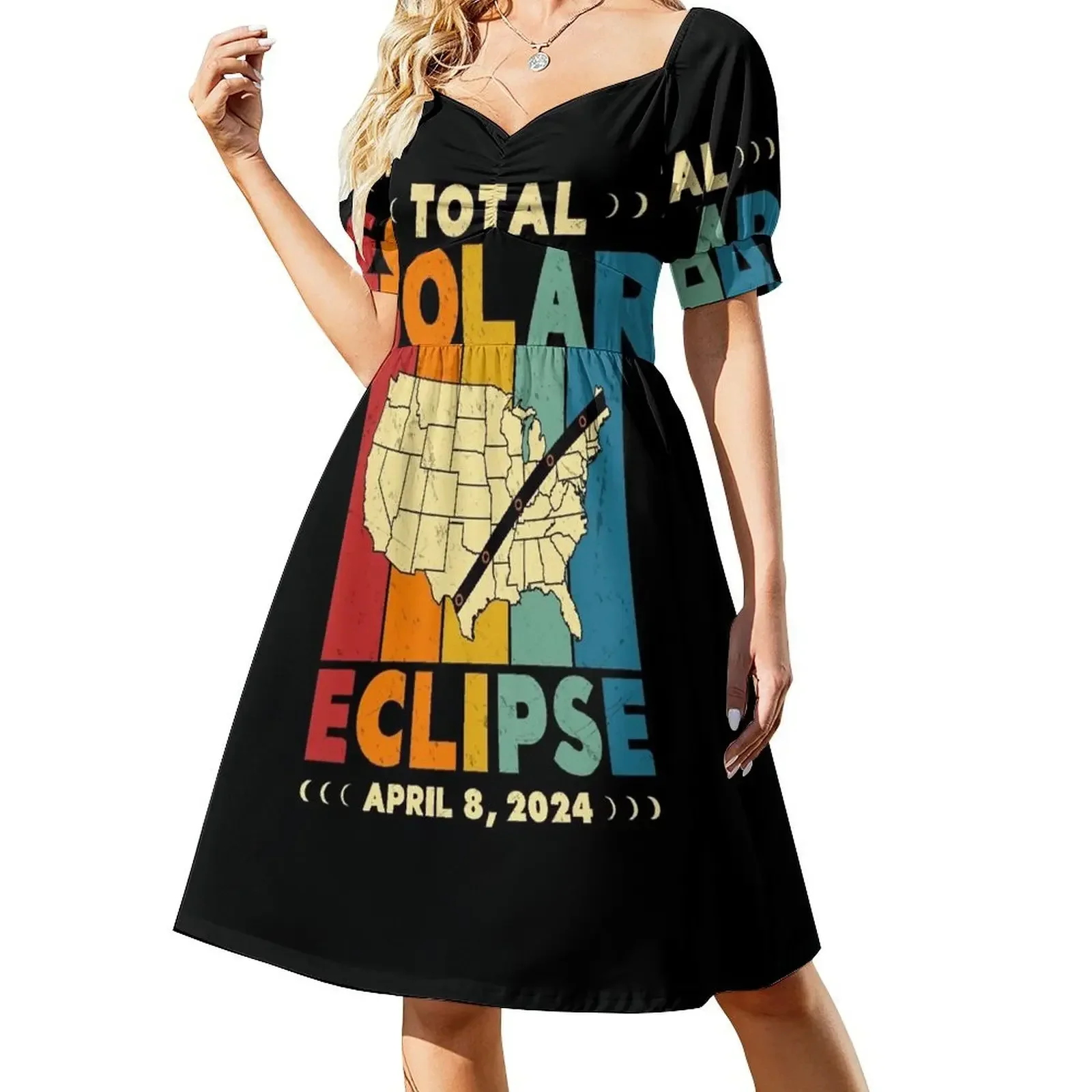 Total Solar Eclipse-Robe de soirée en fibre pour femme, robes d'été pour femme, 2024, 2025, 2025