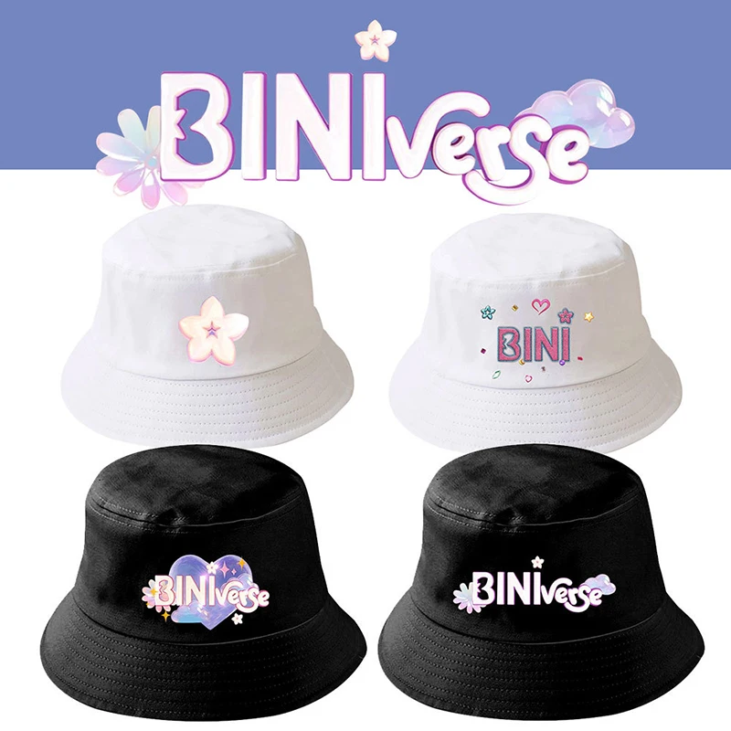 KPOP BINI BINIverse Album Photo Print Bucket Hats Gwen Maloi Stacey Concert Shopping Travel Sun Protection Summer Fisherman Caps