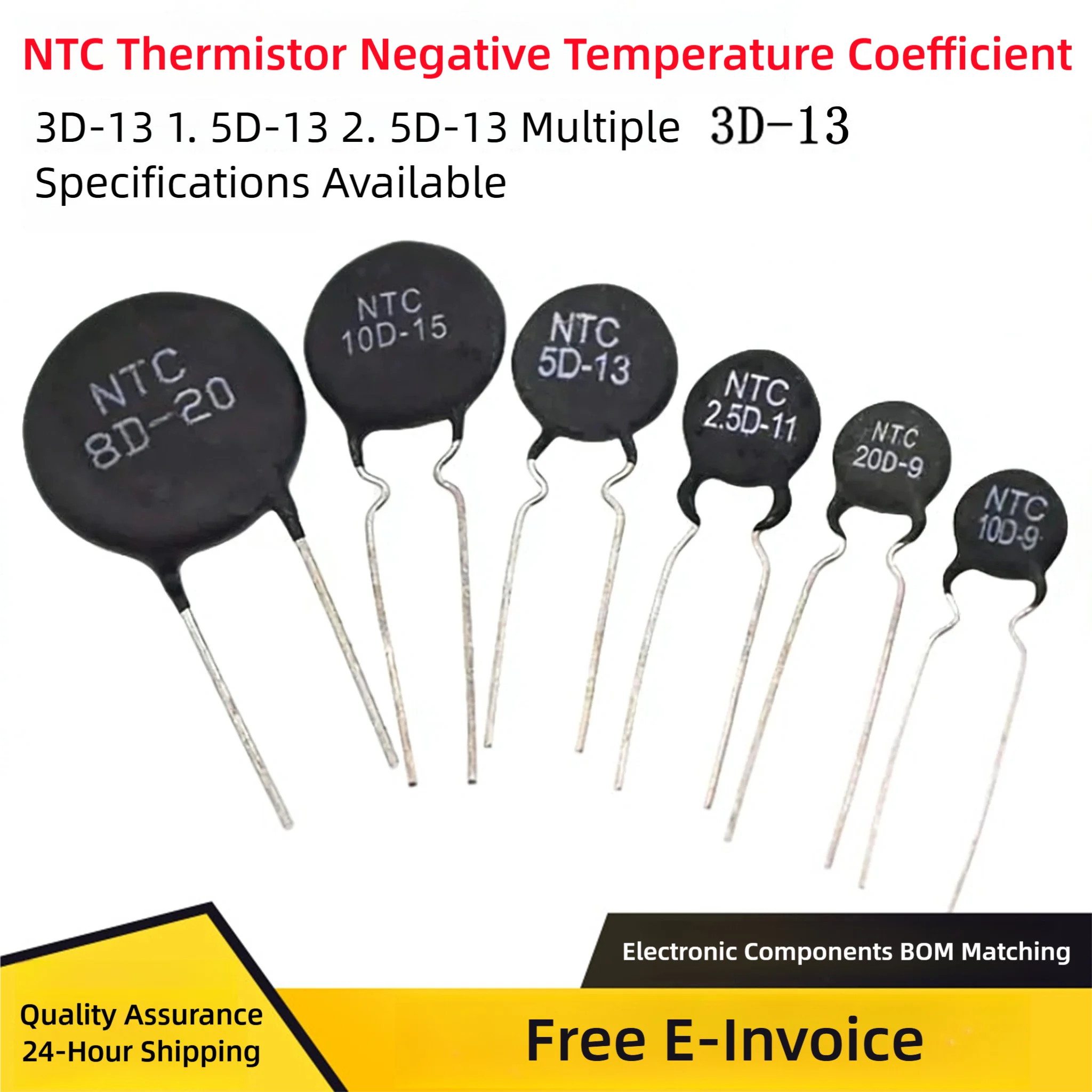 Thermistor Negative Temperature Coefficient NTC-MF72 1.3D-13 1.5D-13 2.5D-13 3D-13 Multiple Specifications