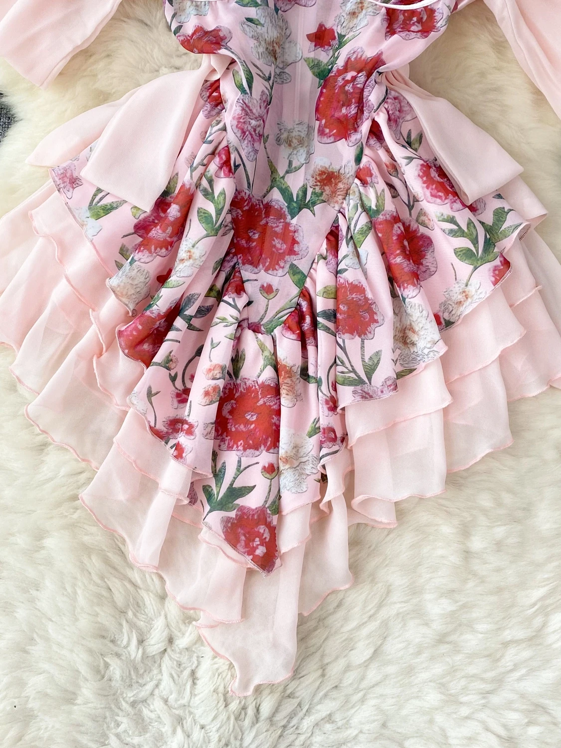 Pure Desire Vestido curto com babados e ombros de fora, design de verão, f, estilo doce, cintura alta, linha A, vestid...