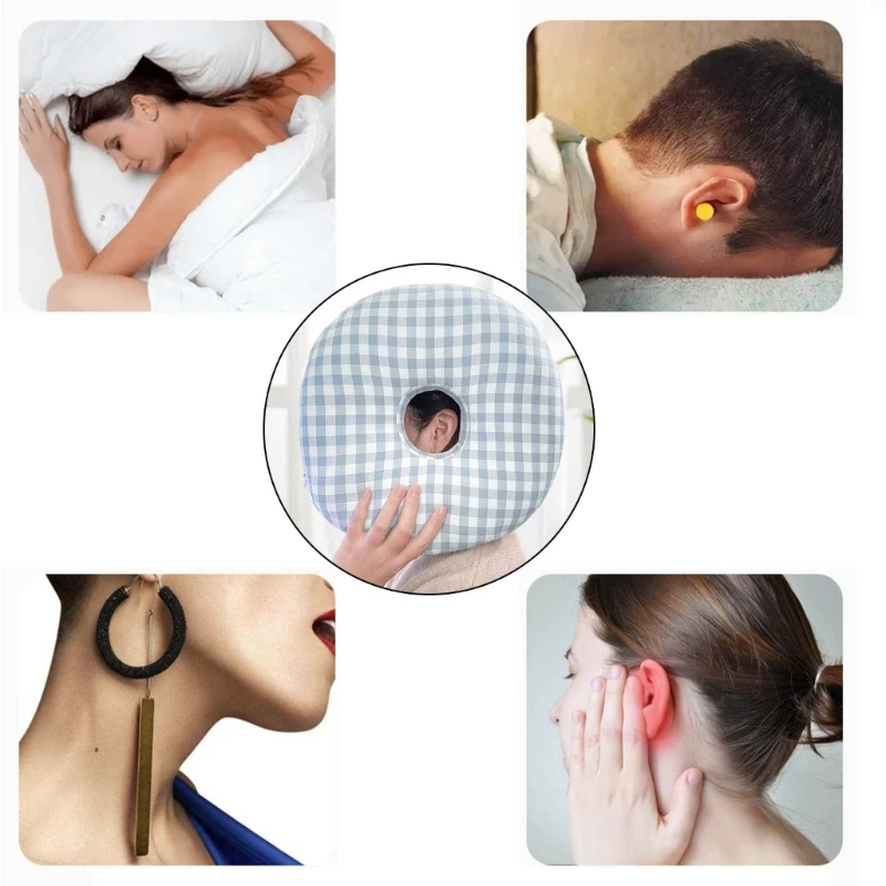 Side Sleepers Cushion Pillow with Hole for Side Sleeping, Neck and Ear Comfort Dropship