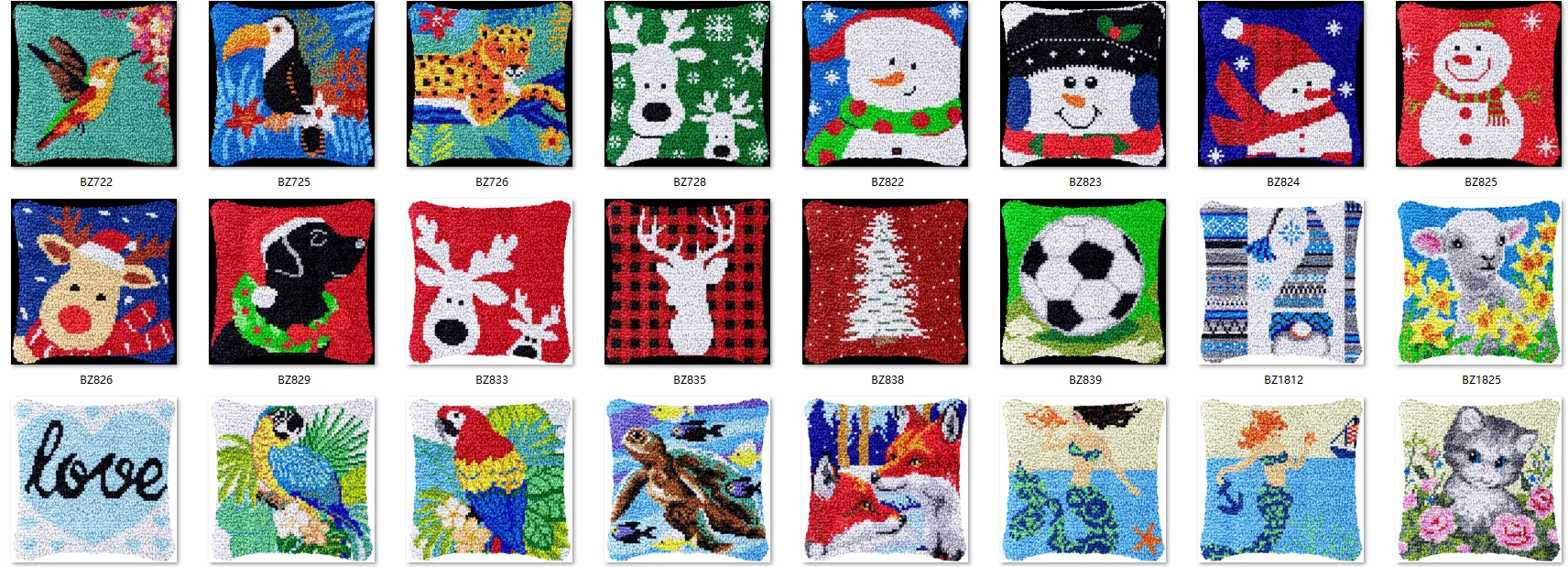 

Latch Hook Kit Cushion Smyrna Buttons Package Cow Styles New 2025 Pattern Latch Hook Kits Set For Needlework