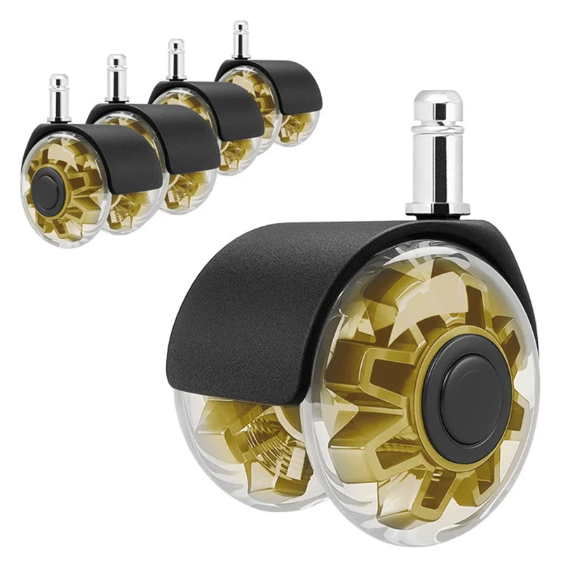B48A Replacement Office Chair Wheels 5-Pack 2 Inch Pole Heavy Duty Caster Wheel Set M10 Quick& Quiet Rolling Casters