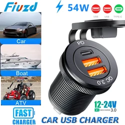 12V Car USB Charger Socket Outlet Adapter for Car Truck Motorcycle Quick Charge 3.0 Accessory