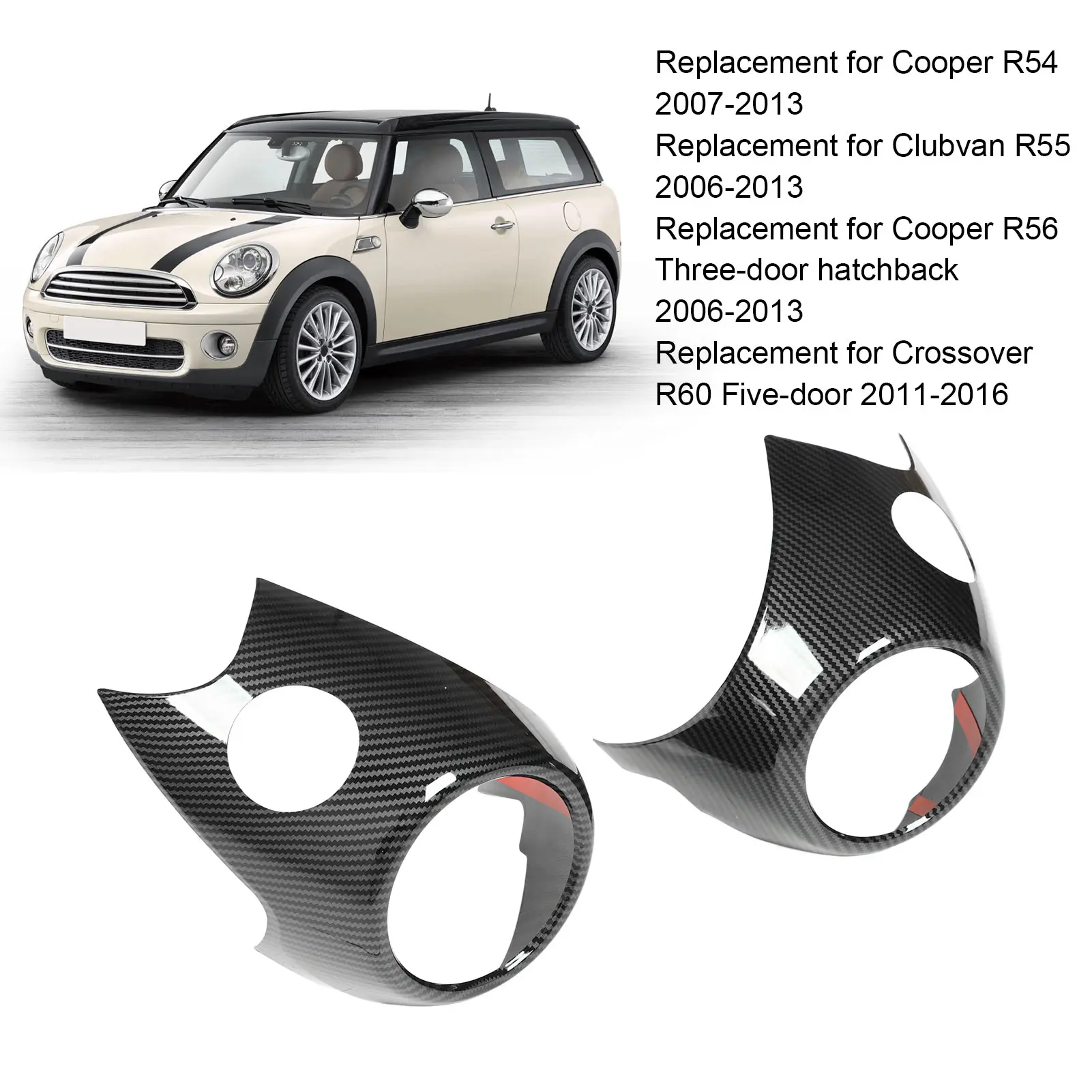 Car Side Air Conditioner Outlet Frame Trim Carbon Fiber Style Replacement for Clubvan Crossover Cooper Car Accessories