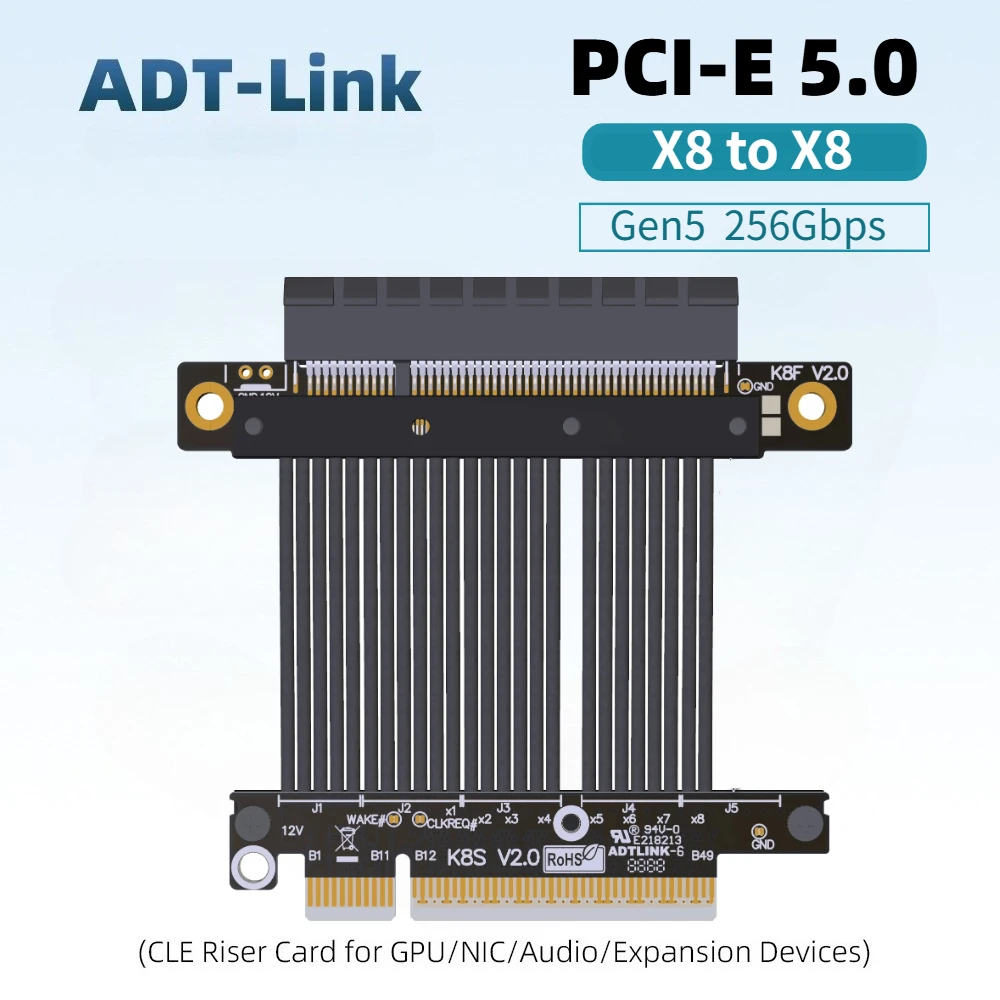 cable-de-extension-suave-k88sf-bk-de-pcie-50-x8-a-x8-gen-5-de-alta-velocidad-sin-perdidas-para-tarjetas-graficas-rtx-5070-rx9070-8x-256-gbps