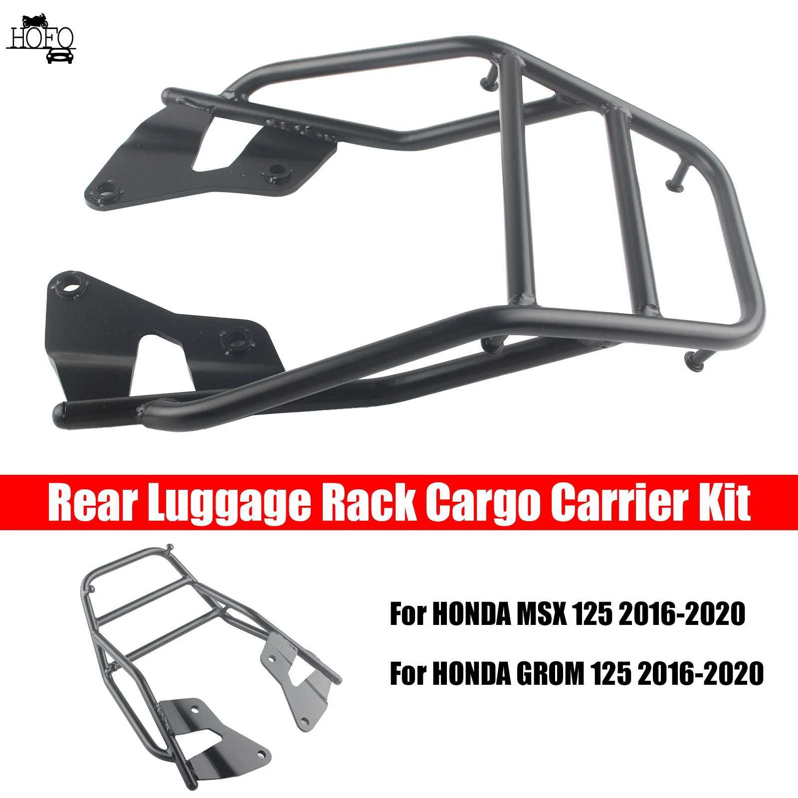 Luggage Rack Rear Tail Rack Top Box Case Suitcase Carrier Board  Black For HONDA MSX 125 GROM 2016-2020 US