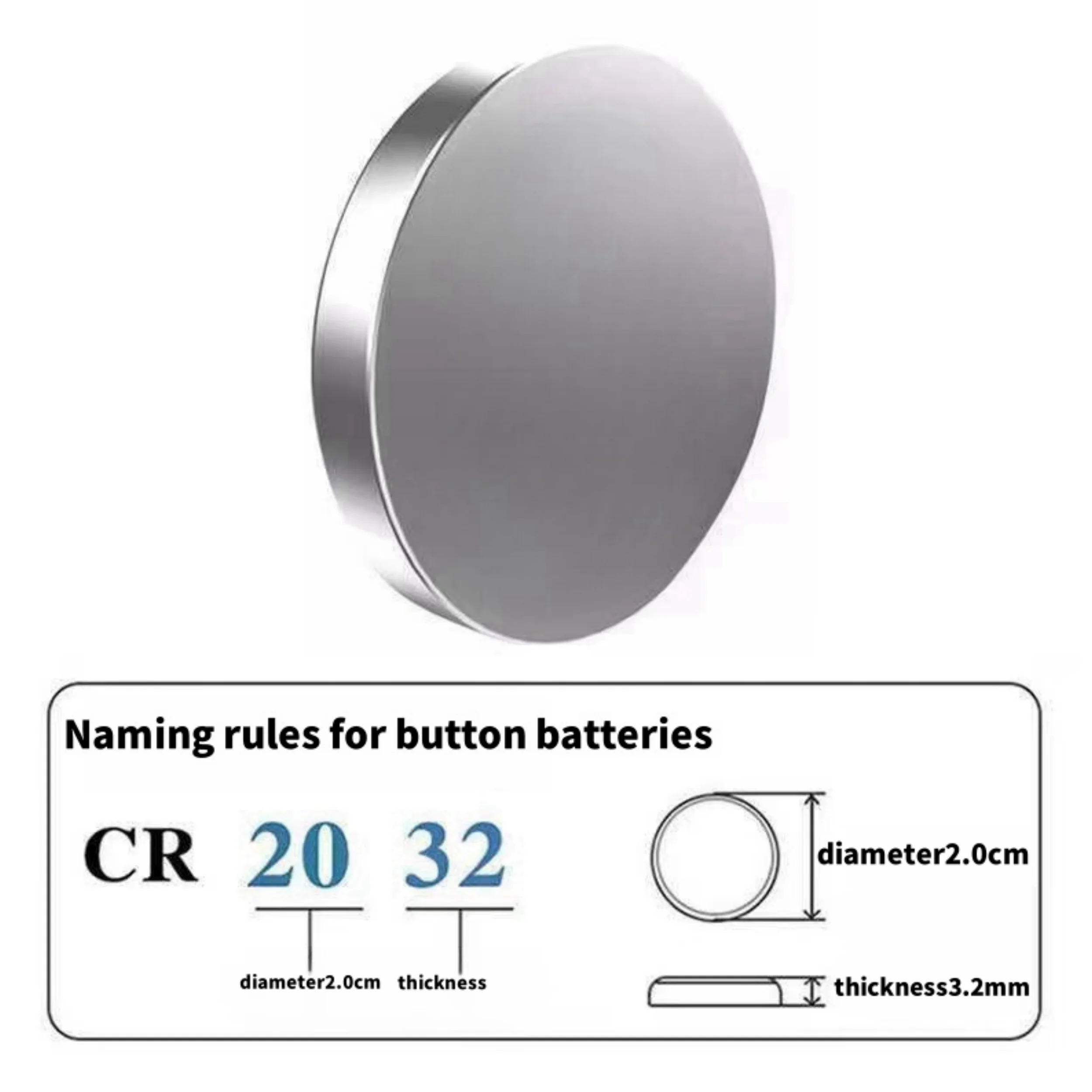 LITHIUM MANGANESE BUTTON BATTERY, 3V, CR2016, CR2025, CR2032, suitable for toys, car keys, remote controls, calculators, etc