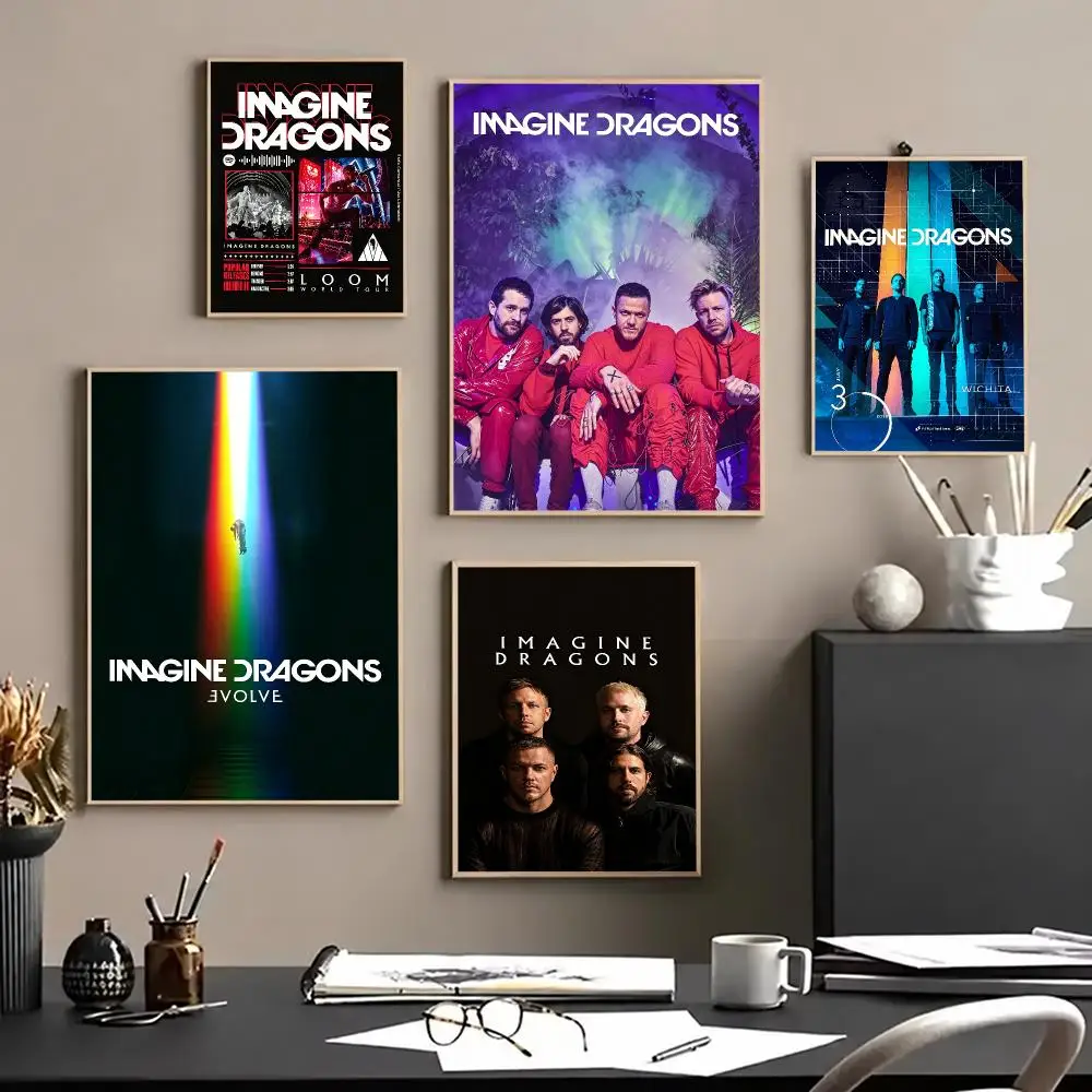 band Imagine Dragons Poster HD Self-Adhesive Waterproof Poster Wall HD Print Room Aesthetic Decoration Gift