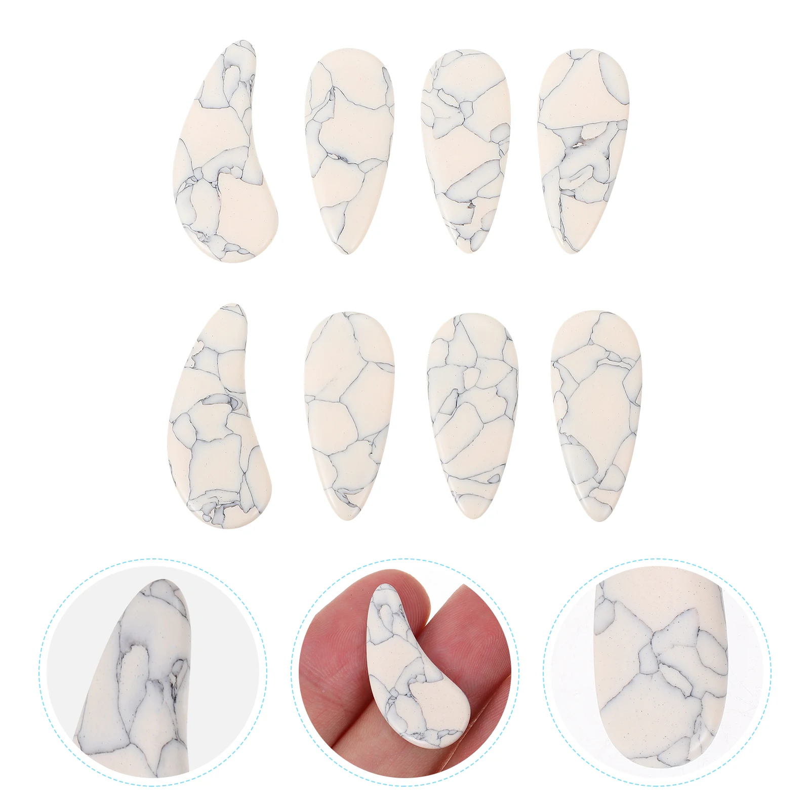 

8 Pcs Fake Nails Guzheng Finger Picks Supplies Protective Practice White Abs Portable Child
