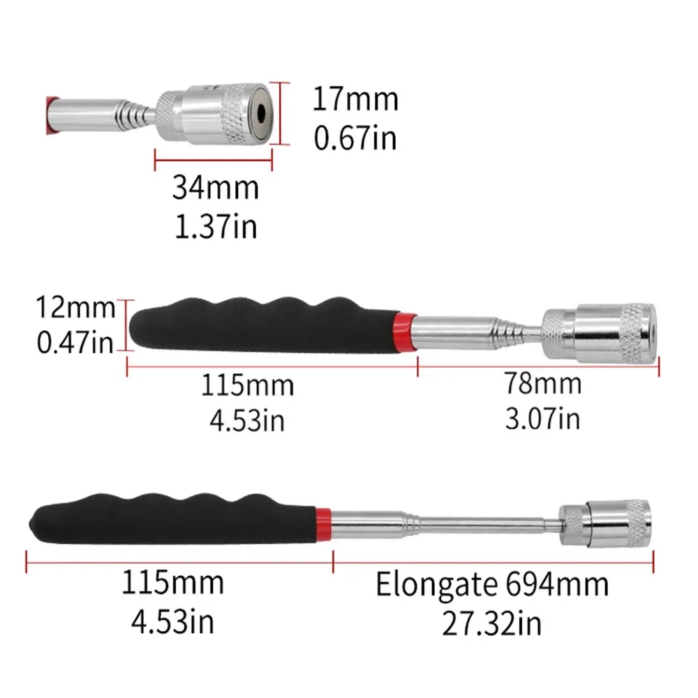 1Piece Mini Portable Telescopic Magnetic Magnet Pen Handy Tool Capacity for Picking Up Nut Bolt Extendable Pickup Rod Stick